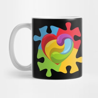 Puzzle Piece Heart Mug